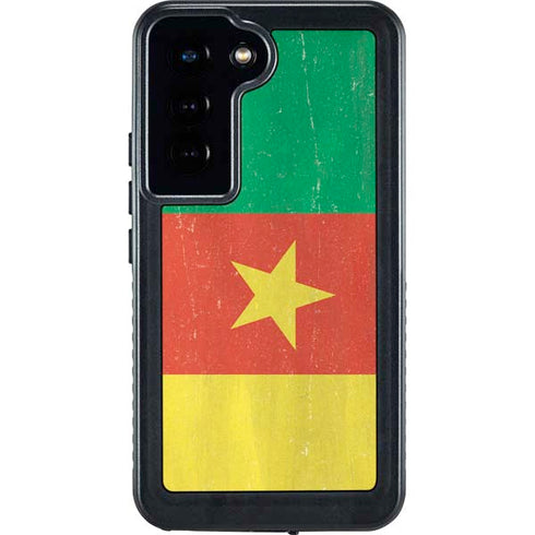 Cameroon Flag Distressed Galaxy S24 Waterproof Case
